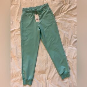 High Waisted Scrub Joggers - Aqua - S Regular